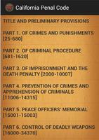 CALIFORNIA PENAL CODE poster