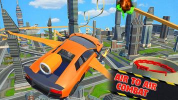 futuristischen fliegenden Auto Plakat