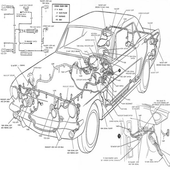 Diagrama de cableado del coche icono