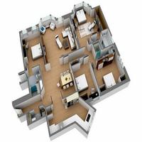 تصميم منزل خطة 3D الملصق