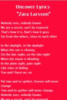 Zara Larsson - Uncover Lyrics capture d'écran 3