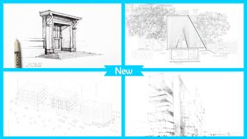 Drawing Architectural Sketch Affiche