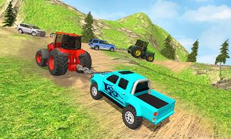 Tractor Towing Car Simulator Games Affiche