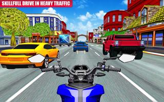 Moto Bike Race Highway Traffic Affiche