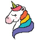 ikon Unicorn - Color by Number Sandbox Coloring Pages