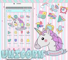 Unicornio arco iris tema Poster