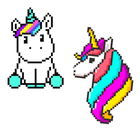 Unicorn color by number - sandbox number coloring icône