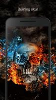 Burning skull poster