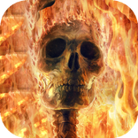 Fiery skeleton live wallpaper
