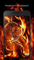 Tiger on fire live wallpaper capture d'écran 2