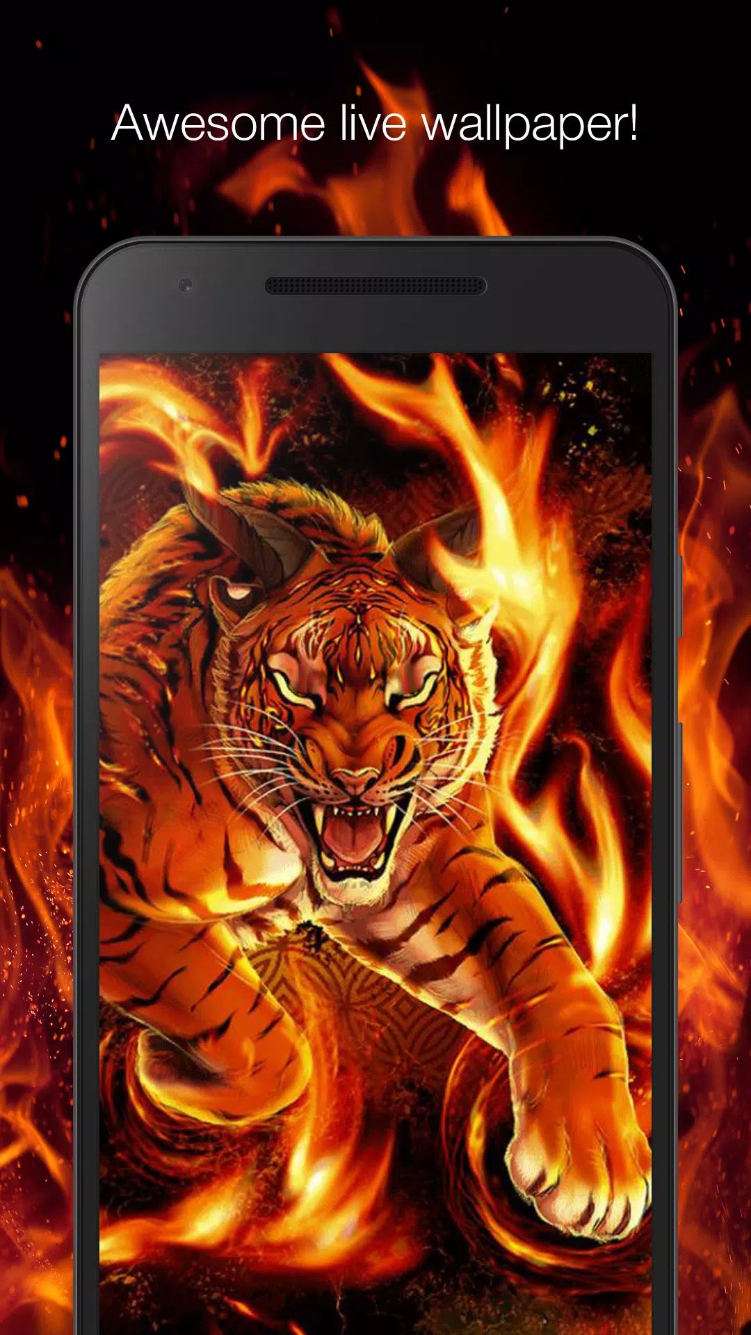 Cháy hết mình cùng với hình nền sống Tiger on fire live wallpaper APK nào! Hình ảnh hổ đang cháy lửa sẽ gợi lên cảm giác mãnh liệt, kiên cường, sự can trường và quyết đoán. Điều đó sẽ giúp bạn cảm thấy mạnh mẽ và tự tin hơn trong cuộc sống. Hãy nhanh chóng click vào hình để trải nghiệm những giây phút nóng bỏng này!