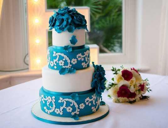  Kue  Pengantin Biru Putih Serba Pengantin