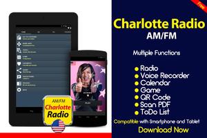 Charlotte Radio North Carolina Radio United States الملصق