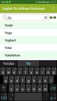 English Afrikaans Dictionary capture d'écran 1