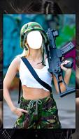 Women Army Photo Suit Affiche
