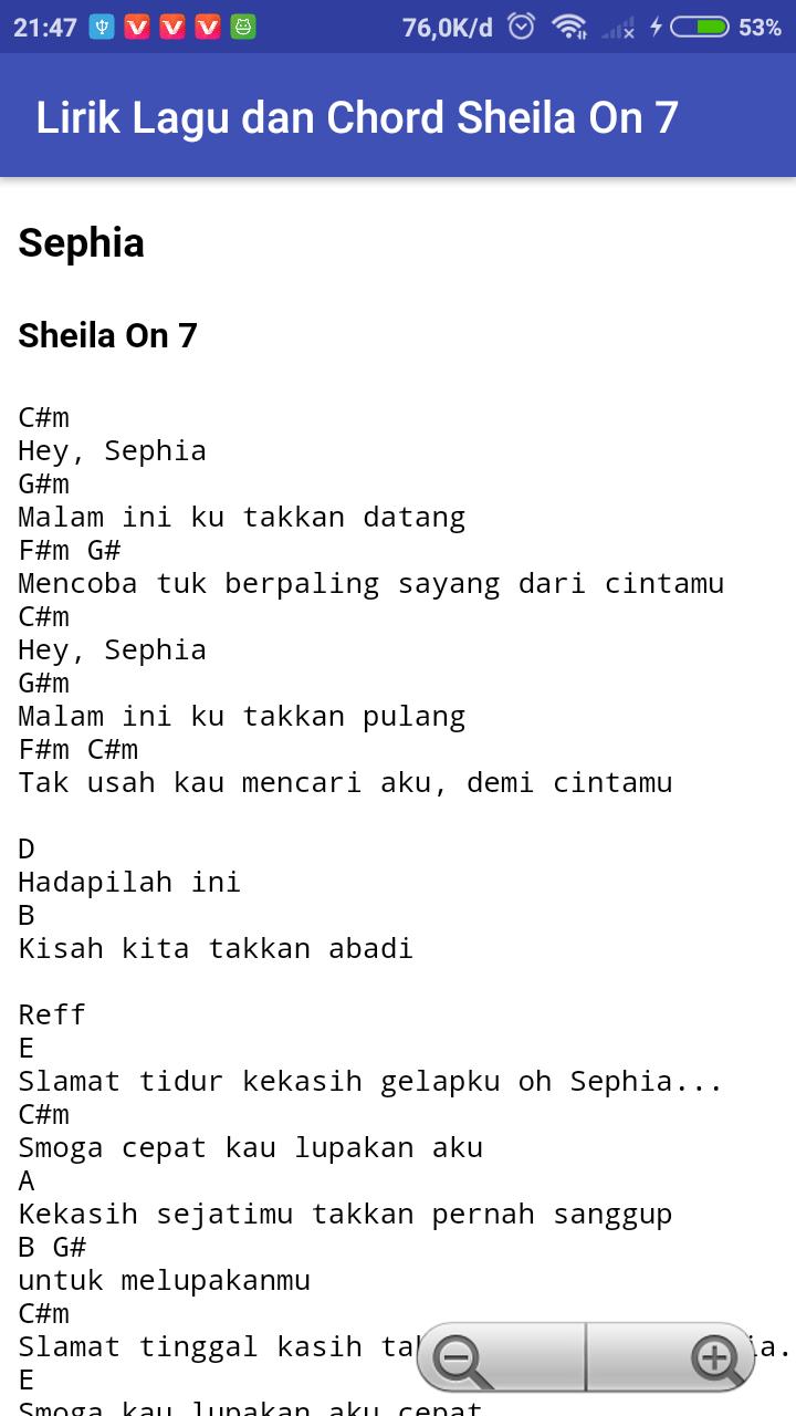Chord sheila on 7 sephia