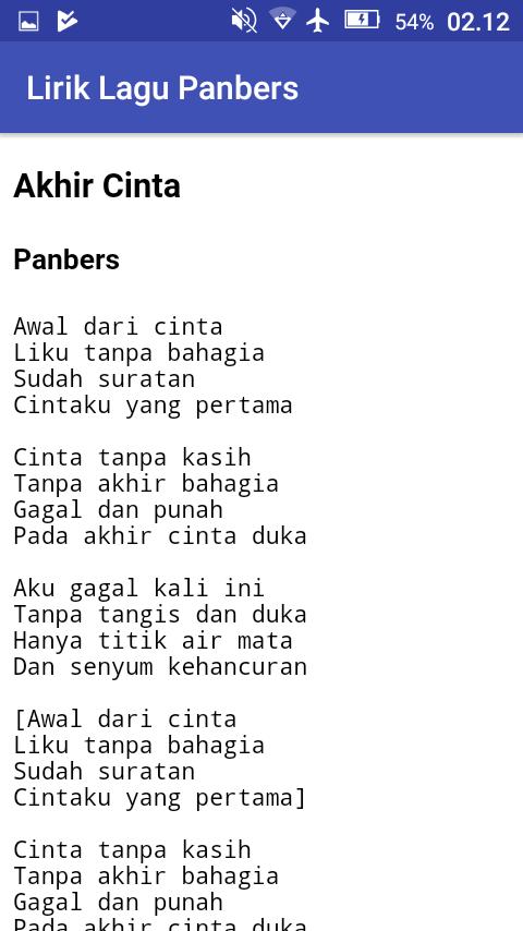 √ Lirik Deritaku Panbers