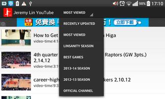 Jeremy Lin Game Log screenshot 2