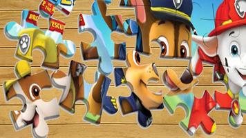 Paw Puppy Jigsaw Kids الملصق