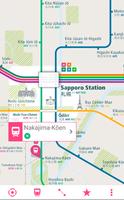 Sapporo Rail Map постер