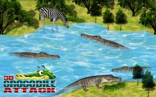 Атака Крокодил 3D постер