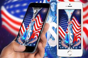 US Flag Screen Lock Affiche