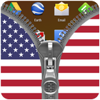 Usa Flag Zipper Lock Screen Zeichen