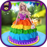 Rainbow Doll Cake Maker Chef icône