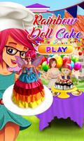 Rainbow Doll Cake Maker Chef Affiche