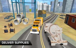 Construction Truck 3D Affiche