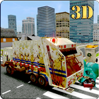 ごみトラック運転手の3D アイコン