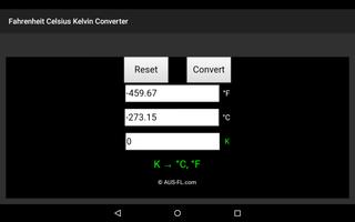 Fahrenheit Celsius Kelvin Temp screenshot 2