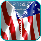 Icona USA zipper lock screen: American zipper lockscreen