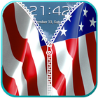 USA zipper lock screen: American zipper lockscreen Zeichen