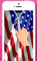 USA zipper lock screen: American zipper lockscreen Cartaz