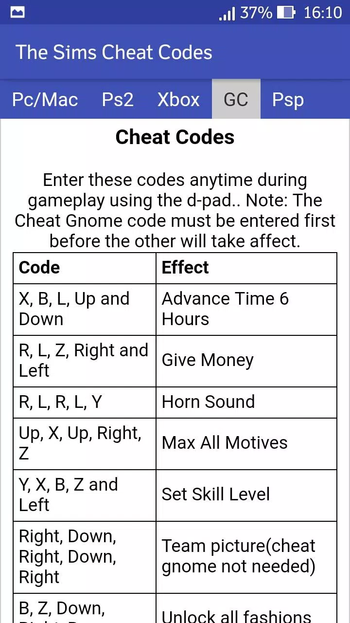 All Sims 3 Cheat Codes APK pour Android Télécharger