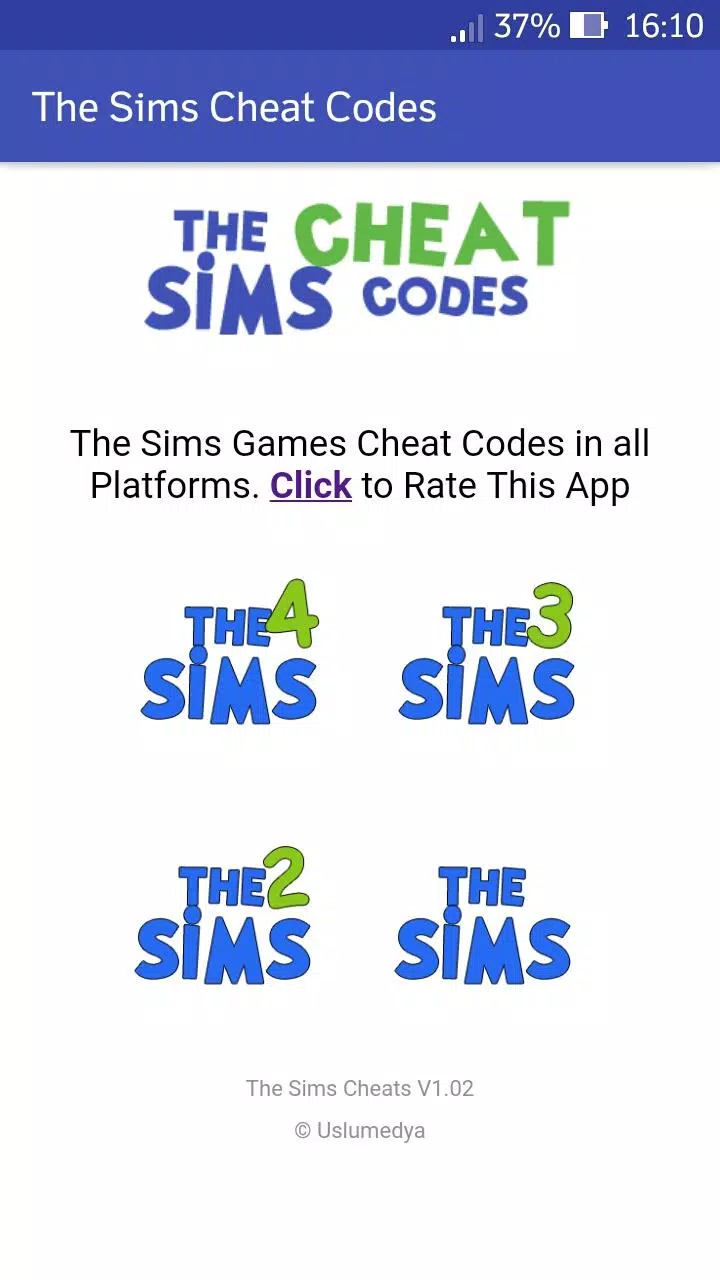 Cheat Codes For The Sims::Appstore for Android