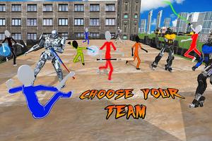 Futuristic Battle: Robotic Hero Vs Stick Villains screenshot 1