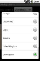 Holiday Calendar screenshot 1