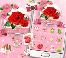 Valentines Day Red Rose Theme capture d'écran 2