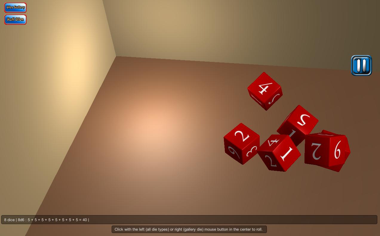 3d dice Roller. Crazy Roll 3d. Roll the dice v0.2.1.