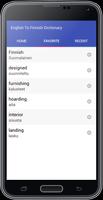 English To Finnish Dictionary capture d'écran 3