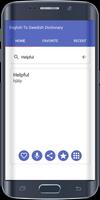 English To Swedish Dictionary capture d'écran 1
