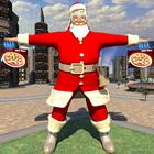 Bicycle Santa Christmas Pizza Delivery আইকন