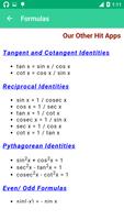 Trigonometry Formula Reference capture d'écran 1