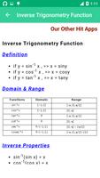 Trigonometry Formula Reference capture d'écran 2