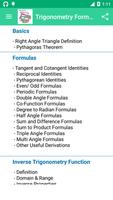 برنامه‌نما Trigonometry Formula Reference عکس از صفحه