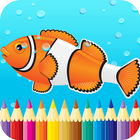Kids Fish Coloring Book Pages icono