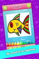 Kids Fish Coloring Book Pages Ekran Görüntüsü 2