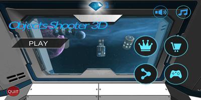 Objects Shooter in Space 3D Affiche